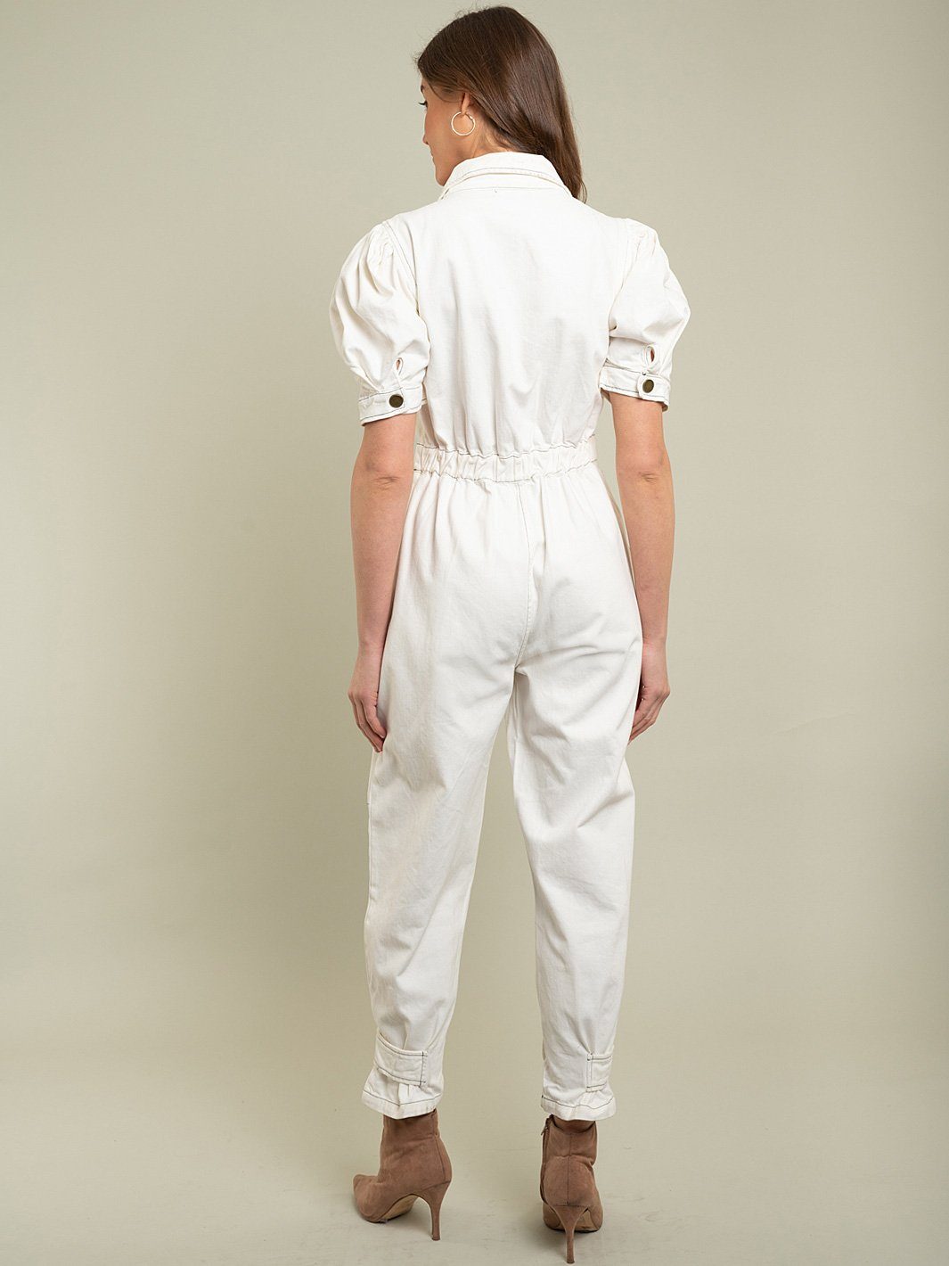 WOMENS WHITE DENIM JUMPSUIT