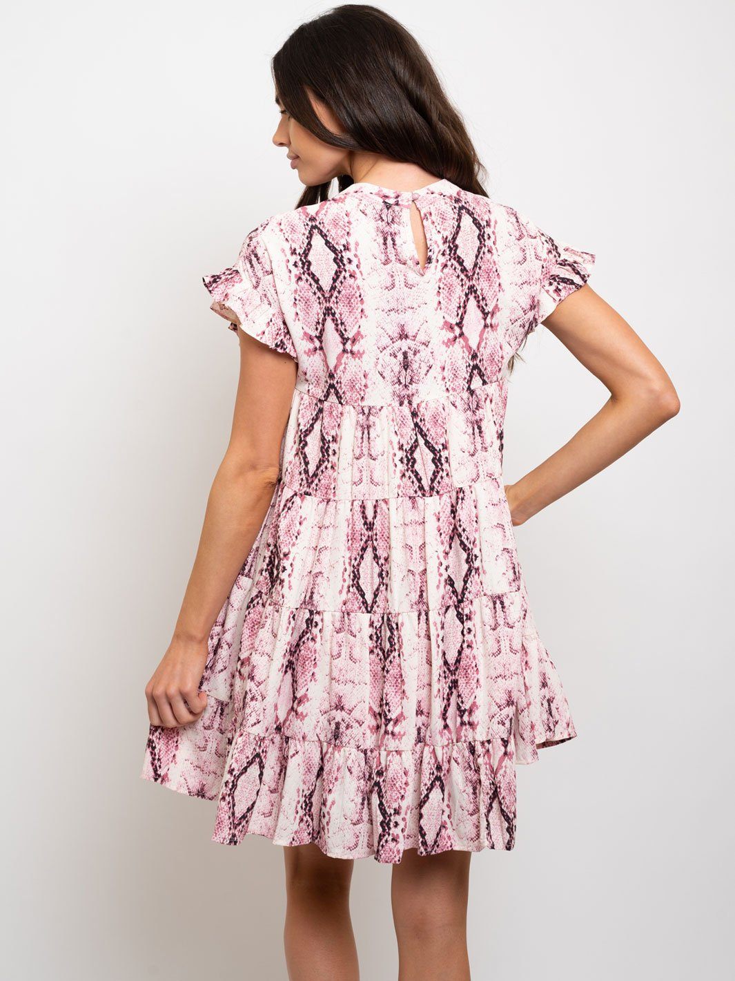 WOMEN'S BABY-DOLL RUFFLE SLEEVE DRESS