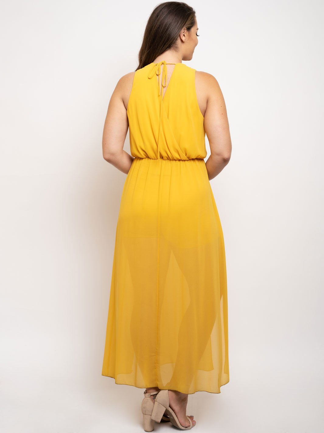 PLUS SIZE SLEEVELESS FRONT SLIT MAXI DRESS