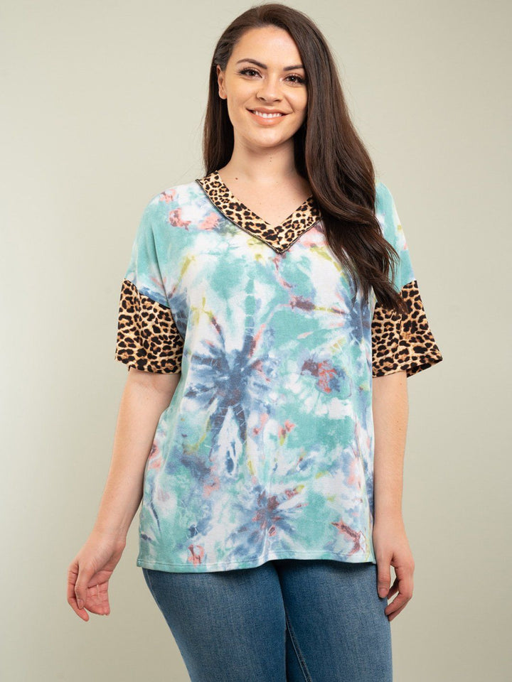 PLUS SIZE MULTI PRINT TOP