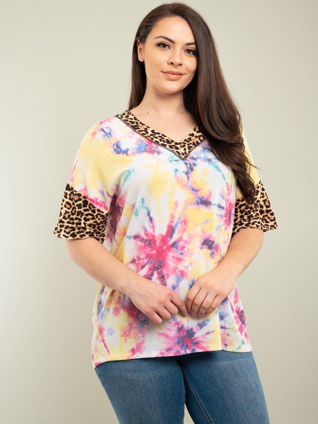 PLUS SIZE MULTI PRINT TOP