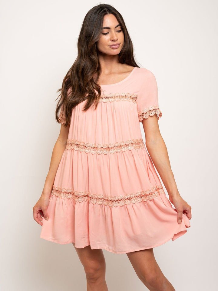 WOMEN'S TUNIC RUFFLE MINI DRESS