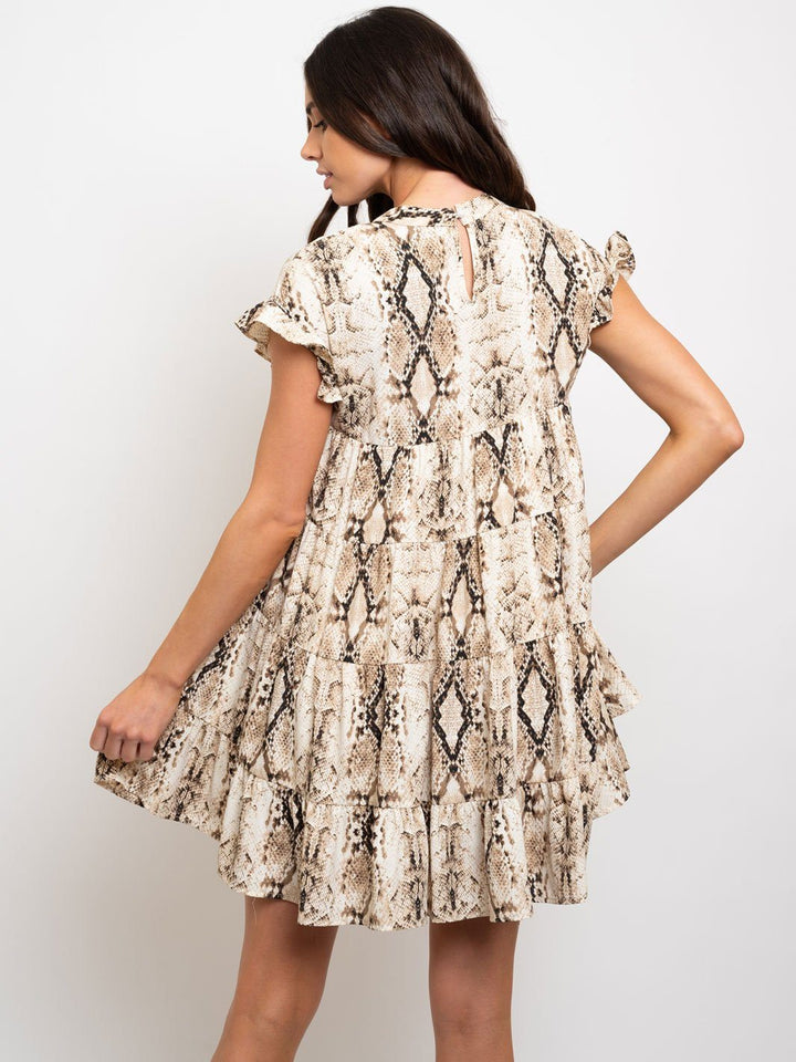 WOMEN'S BABY-DOLL RUFFLE SLEEVE DRESS