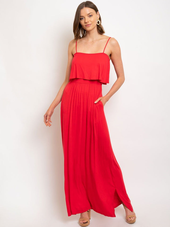 WOMEN'S MAXI SPAGUETTI STRAPS DRESS