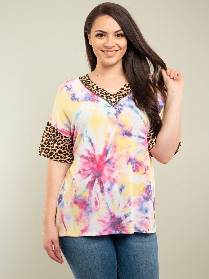 PLUS SIZE MULTI PRINT TOP