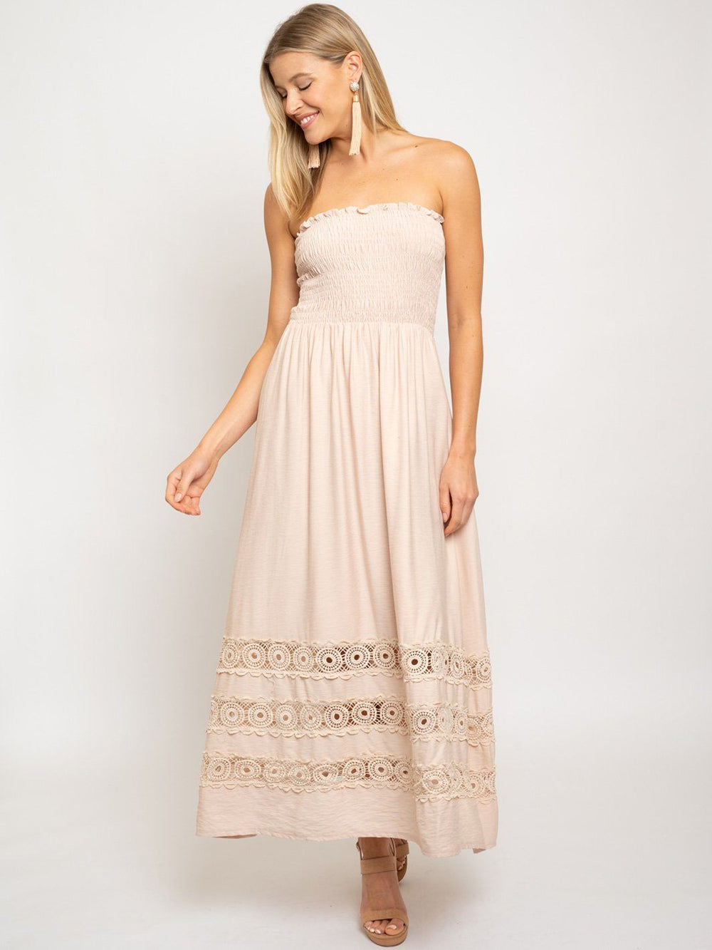 WOMEN'S STRAPLESS MAXI DRESS