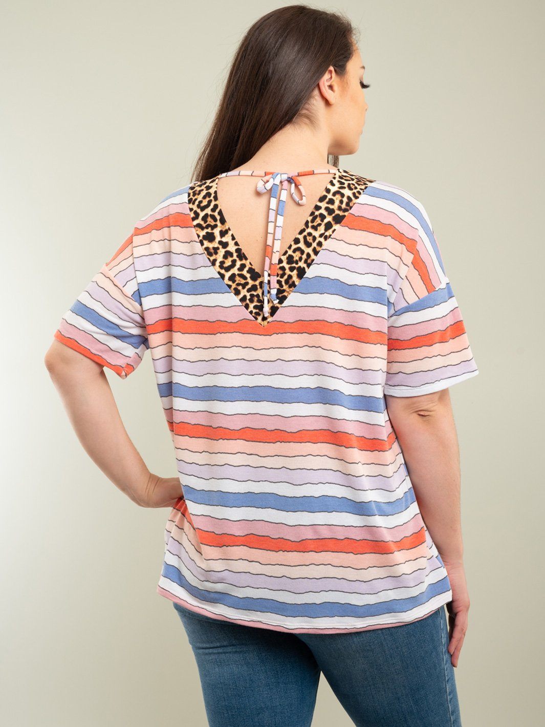 PLUS SIZE MULTI STRIPES TOPS