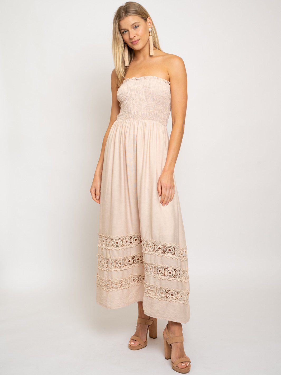 WOMEN'S STRAPLESS MAXI DRESS