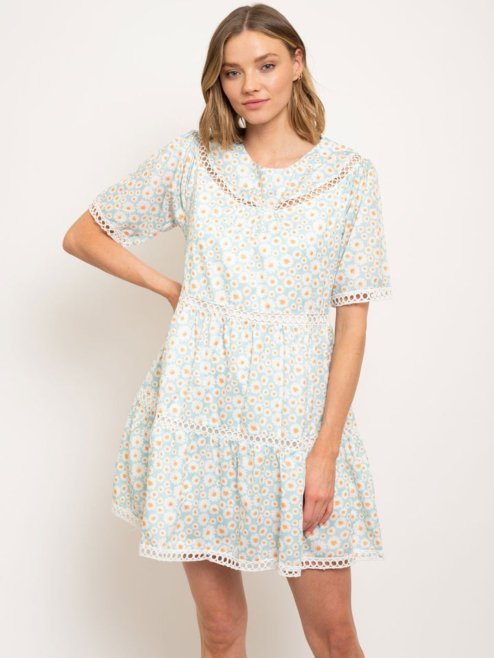 WOMEN'S FLORAL TUNIC MINI DRESS
