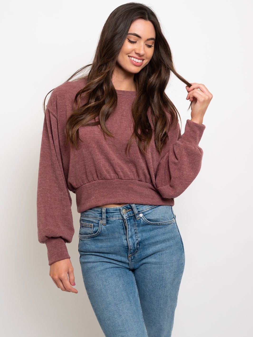WOMEN'S LONG SLEEVE PUFF SLEEVE TOP