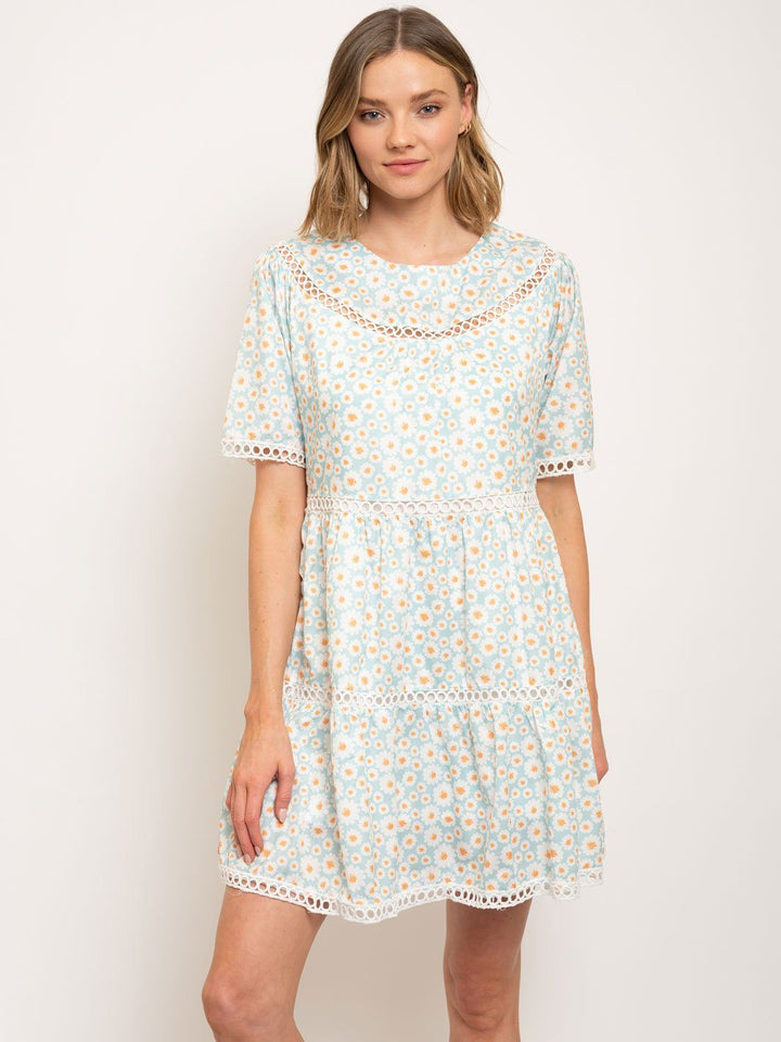 WOMEN'S FLORAL TUNIC MINI DRESS