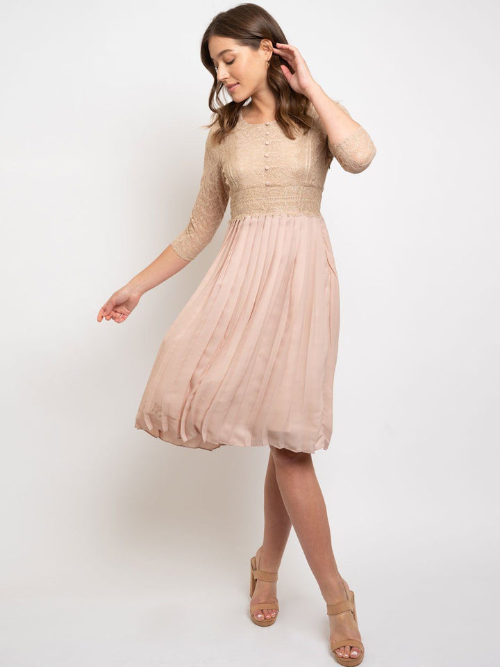 WOMEN'S LACE TOP MIDI DRESS