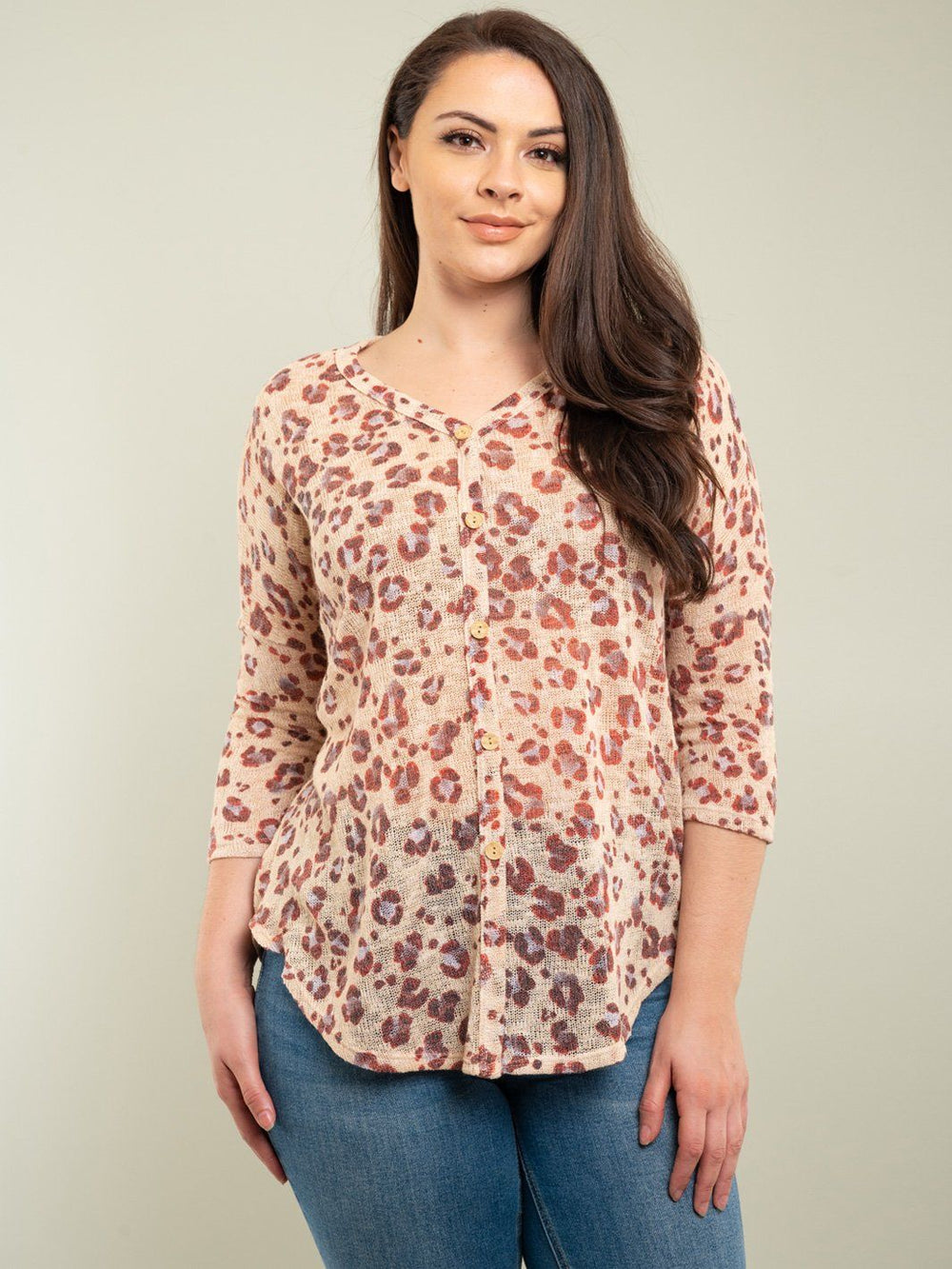 PLUS SIZE ANIMAL PRINT TOP