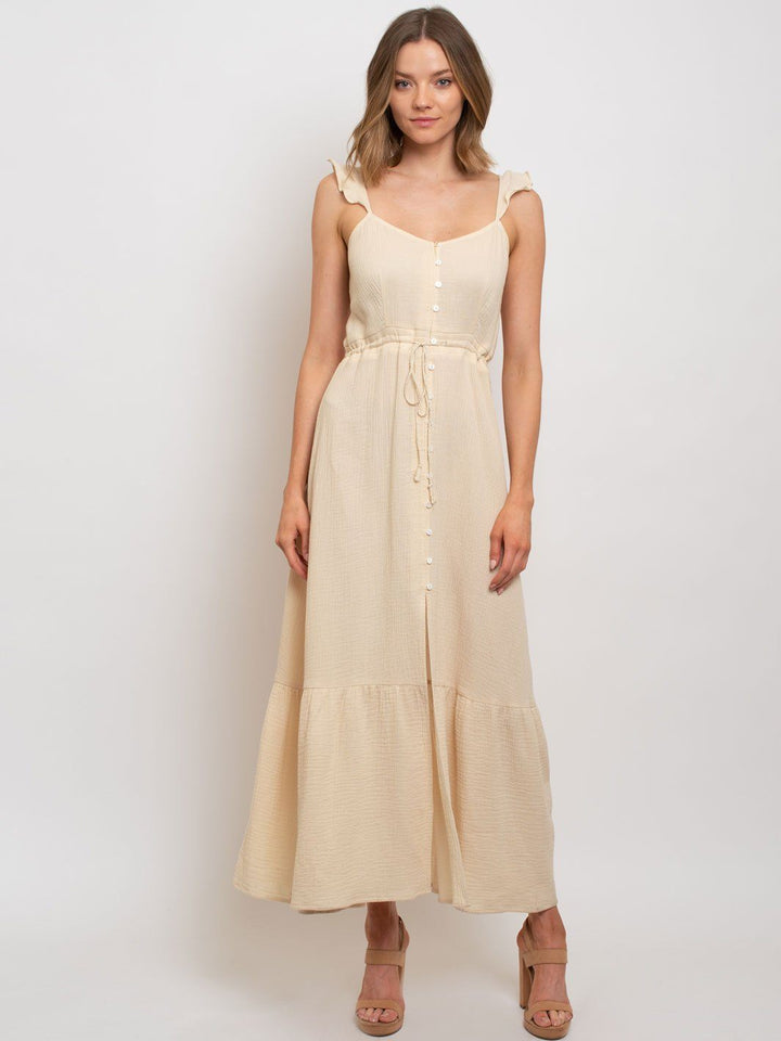 WOMEN'S BUTTON UP MAXI DRESS