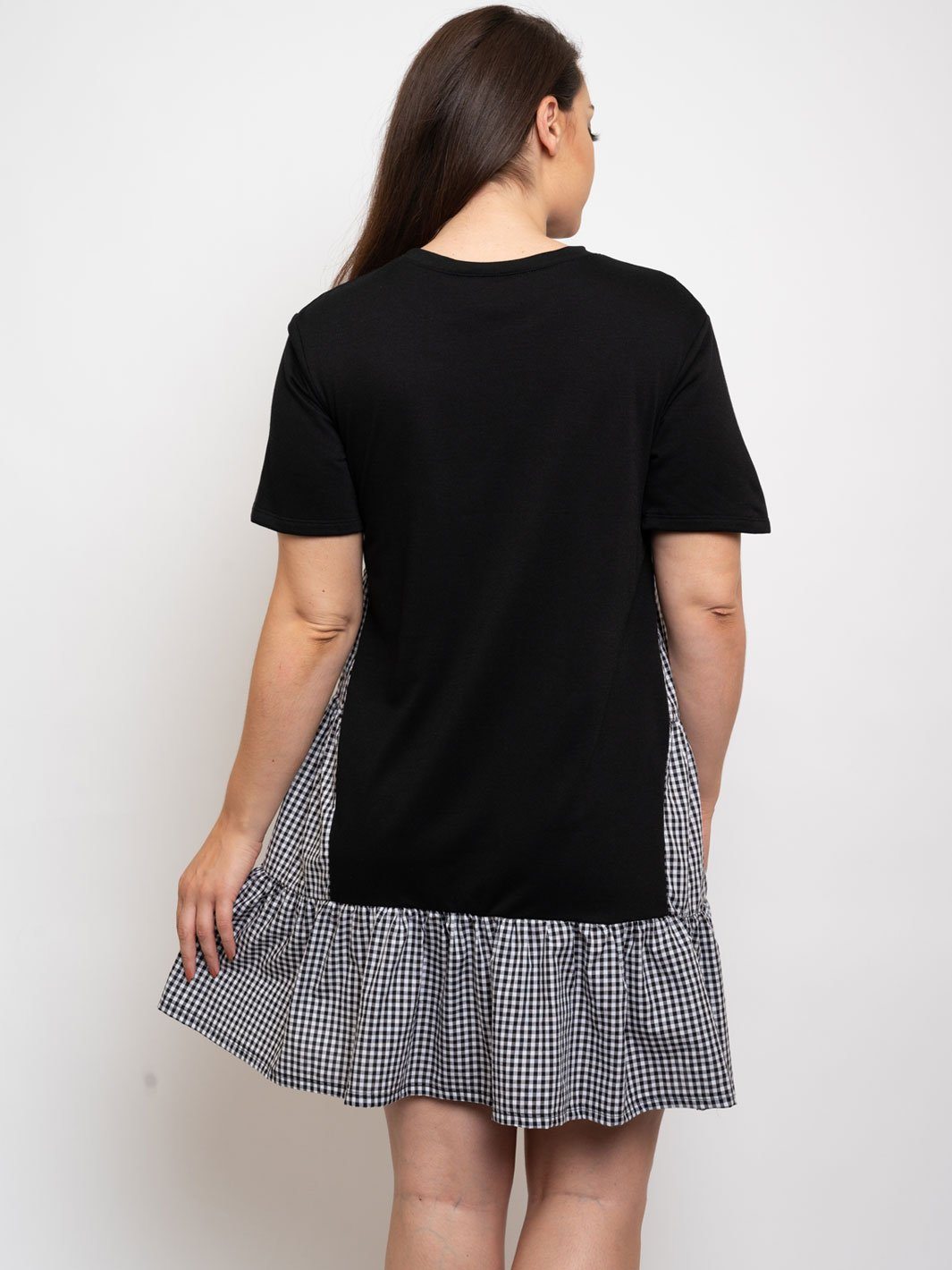 PLUS SIZE RUFFLE HEM TUNIC DRESS