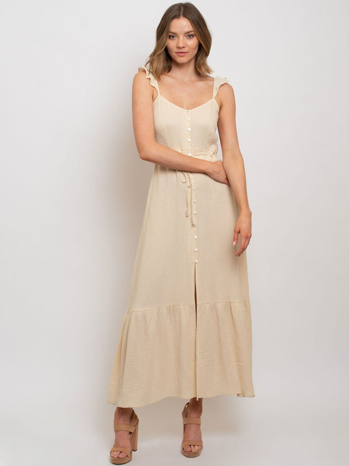 WOMEN'S BUTTON UP MAXI DRESS