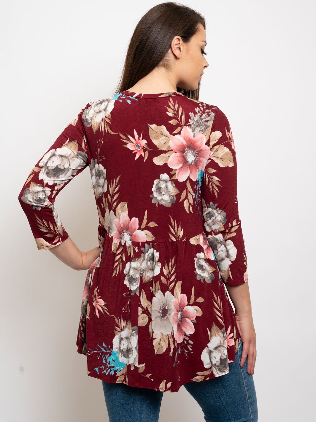 PLUS SIZE FLORAL TUNIC TOP