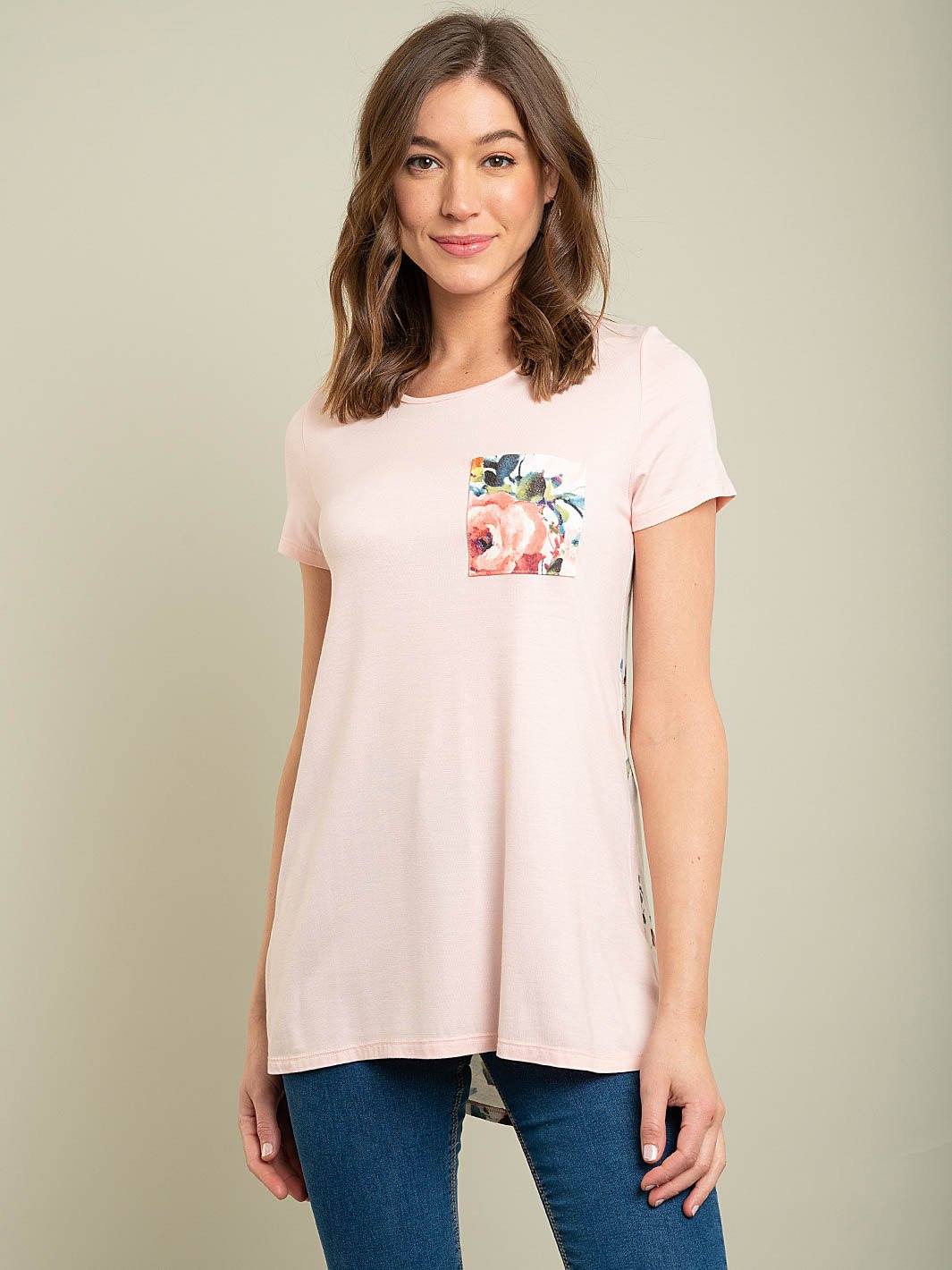 WOMEN'S FLORAL POCKET KNIT TOP