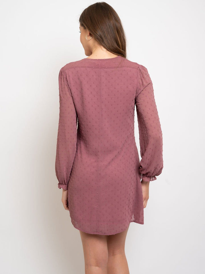 WOMEN'S SWISS DOT WOVEN MINI DRESS