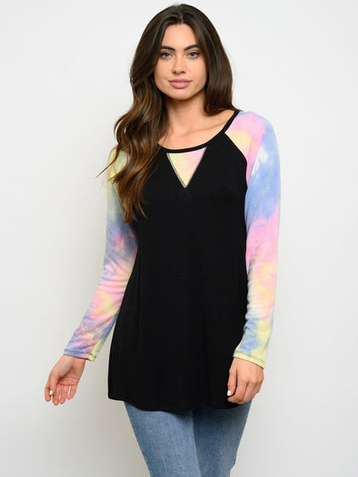 WOMEN'S TIE DYE LONG SLEEVE TOP