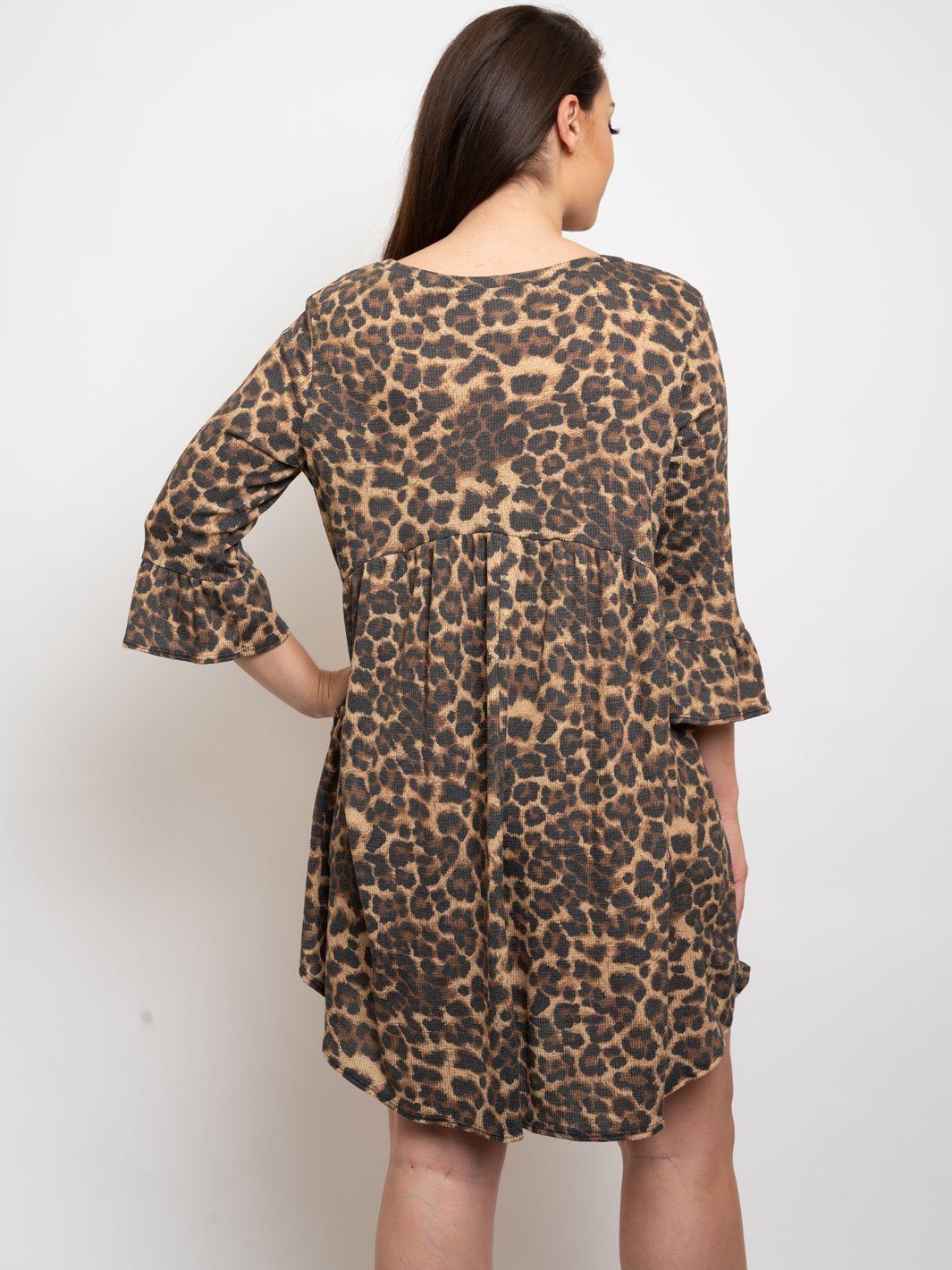 PLUS SIZE CHEETAH PRINT TUNIC DRESS
