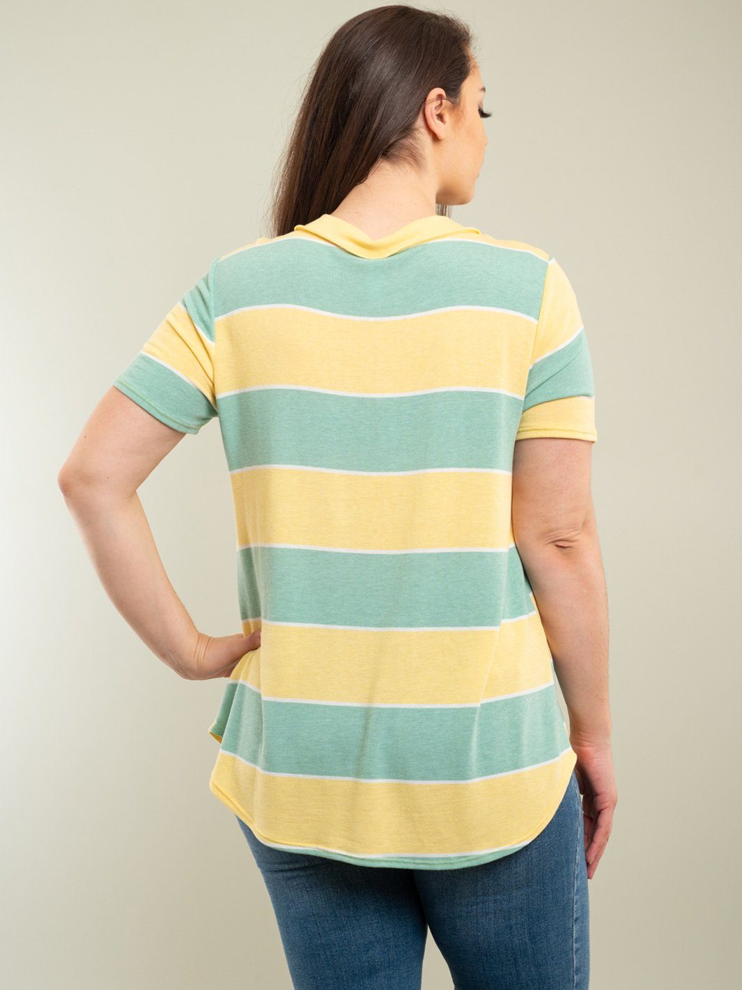 PLUS SIZE STRIPES TUNIC TOP
