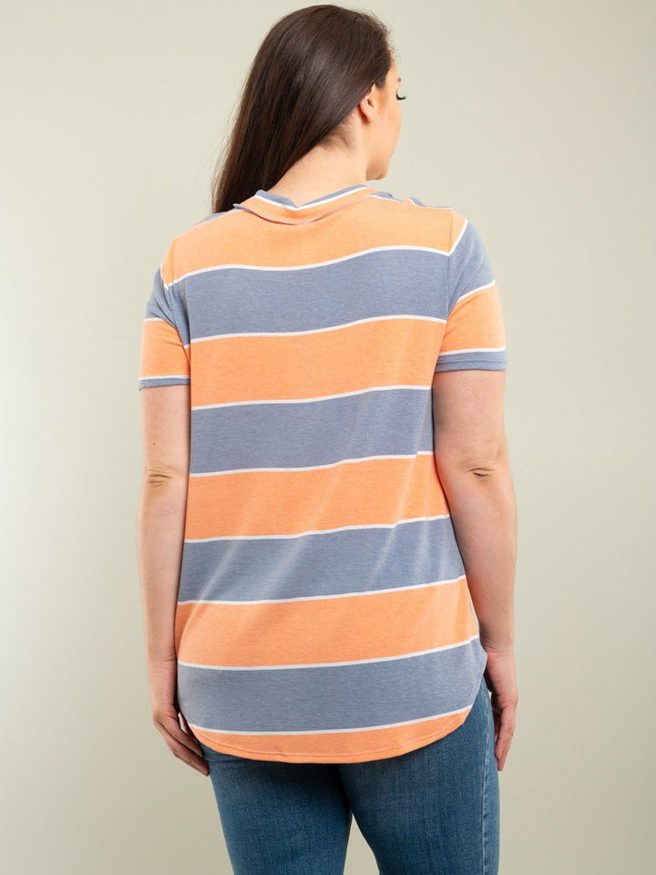 PLUS SIZE STRIPES TUNIC TOP