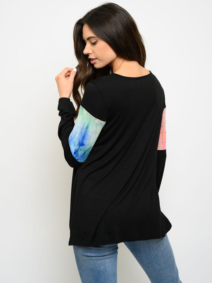 WOMEN'S TIE DYE TUNIC LONG SLEEVE TOP