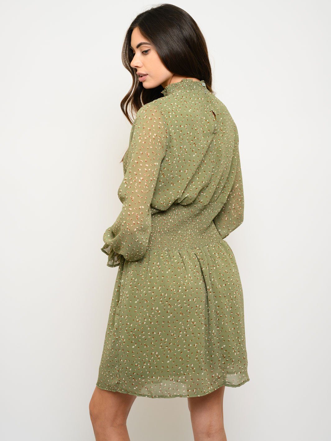 WOMEN'S LONG SLEEVE MOCK NECK MINI DRESS