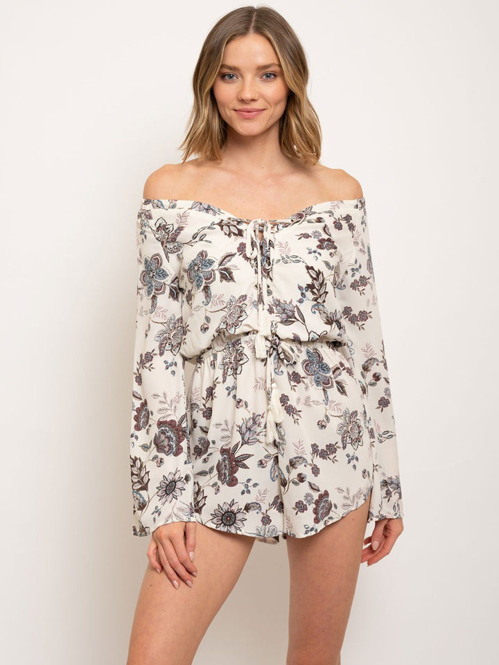 WOMEN'S OFF SHOULDER FLORAL ROMPER