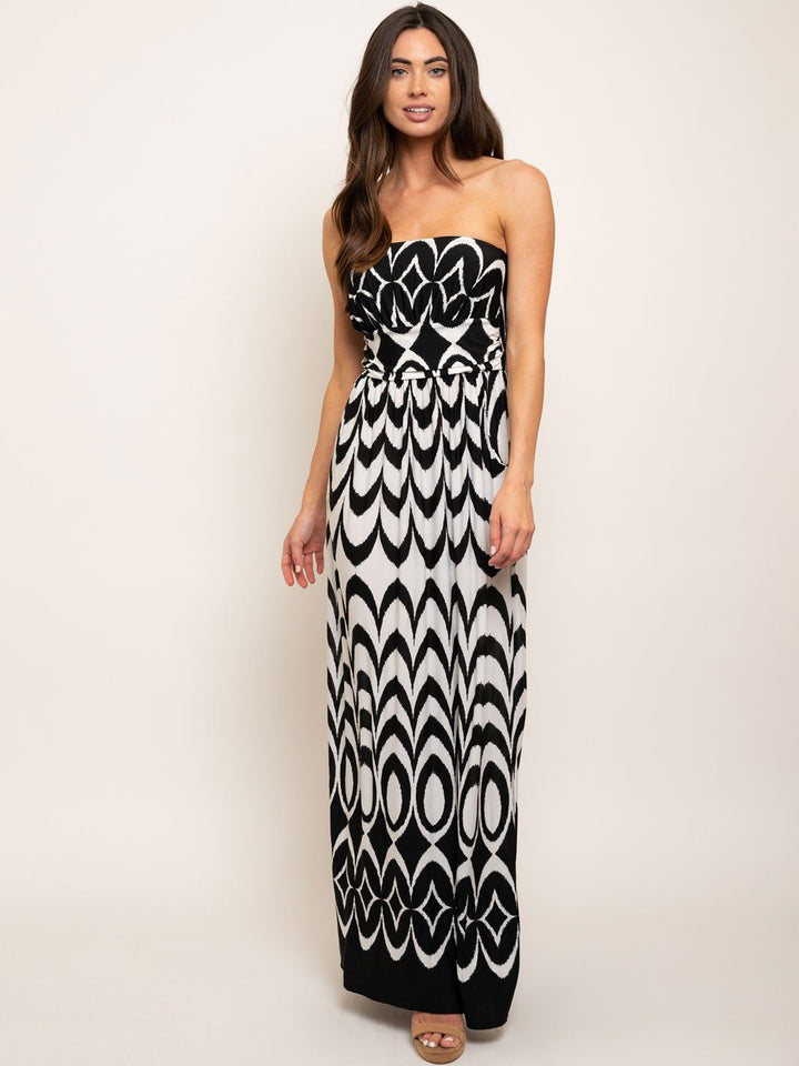 WOMEN'S TUBE MULTI PRINT MAXI DRESS
