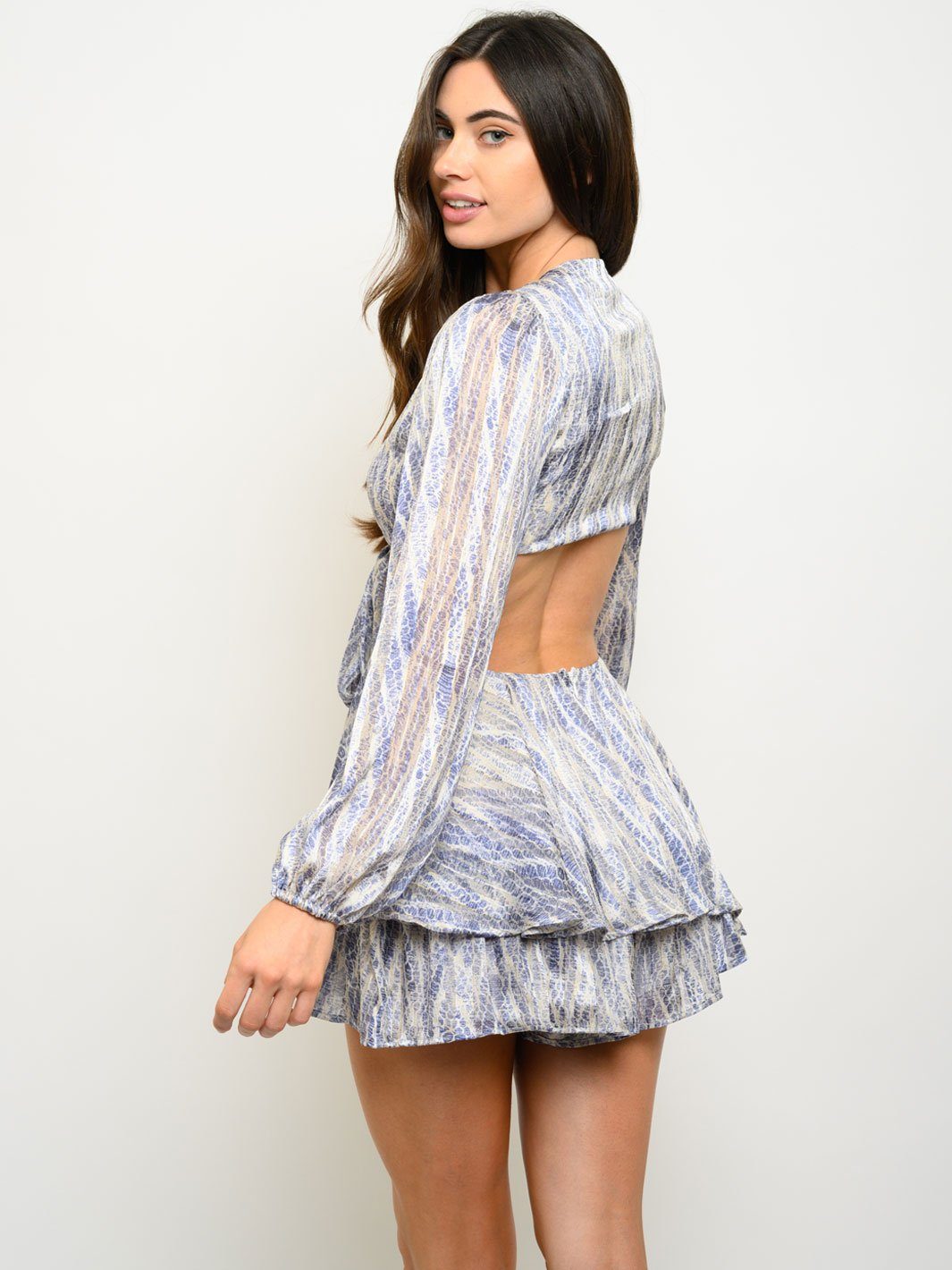 WOMEN'S SNAKE PRINT SHIMMER ROMPER