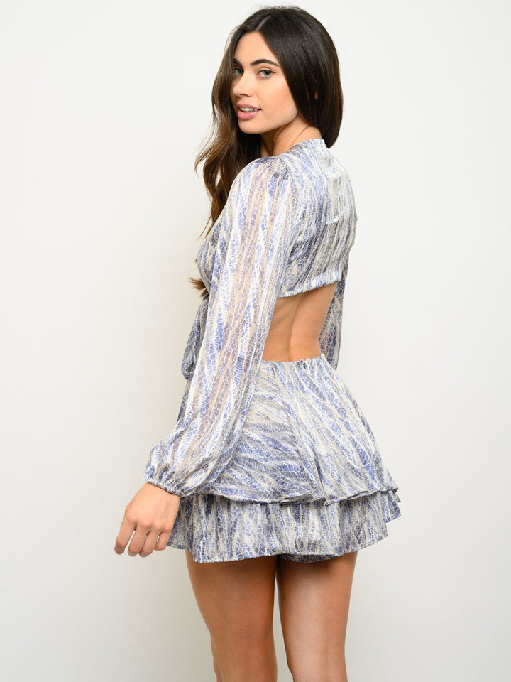 WOMEN'S SNAKE PRINT SHIMMER ROMPER