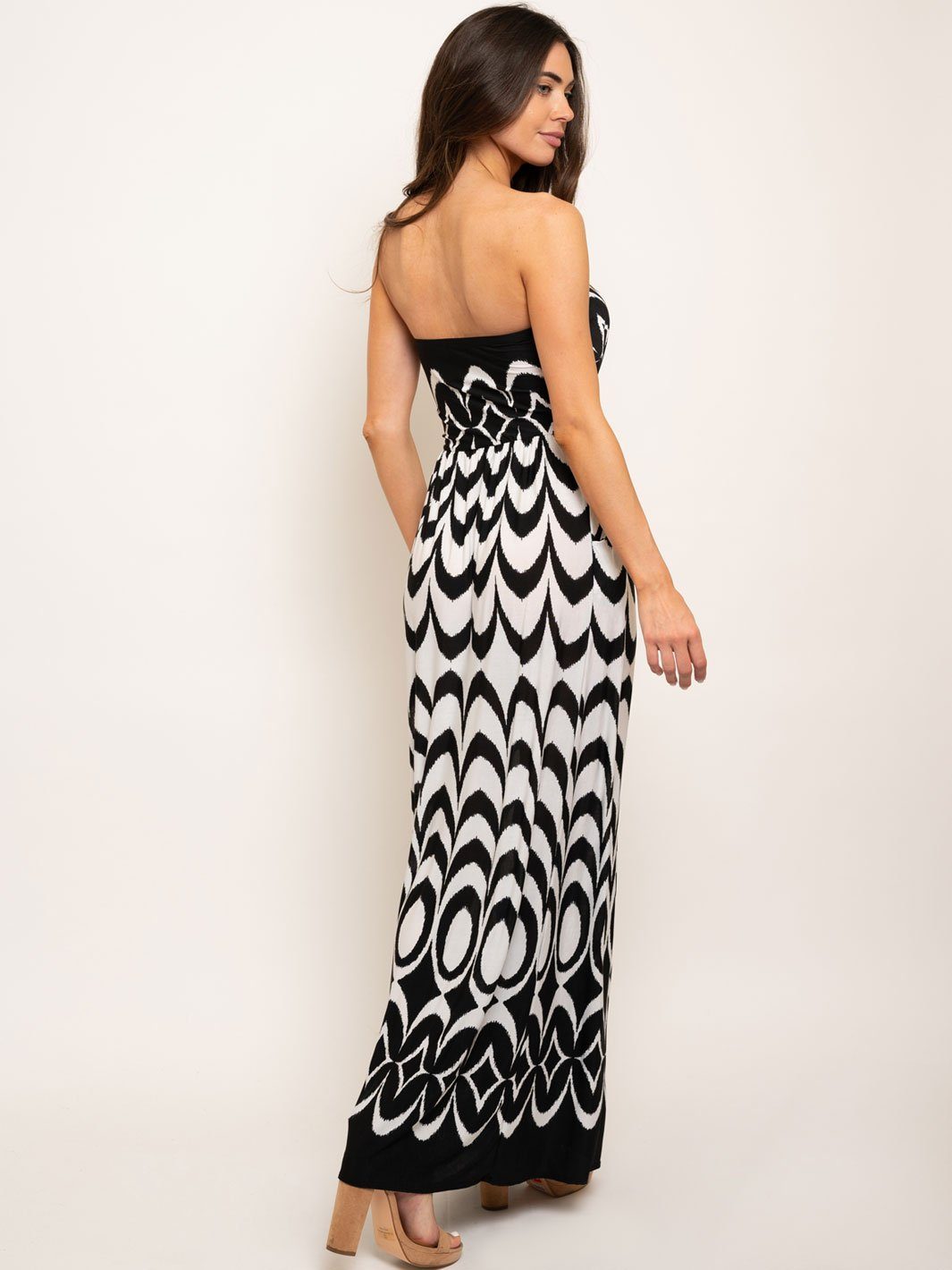 WOMEN'S TUBE MULTI PRINT MAXI DRESS