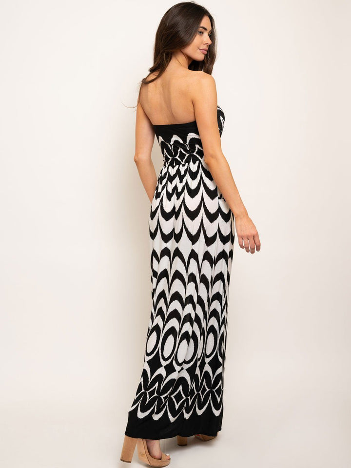 WOMEN'S TUBE MULTI PRINT MAXI DRESS