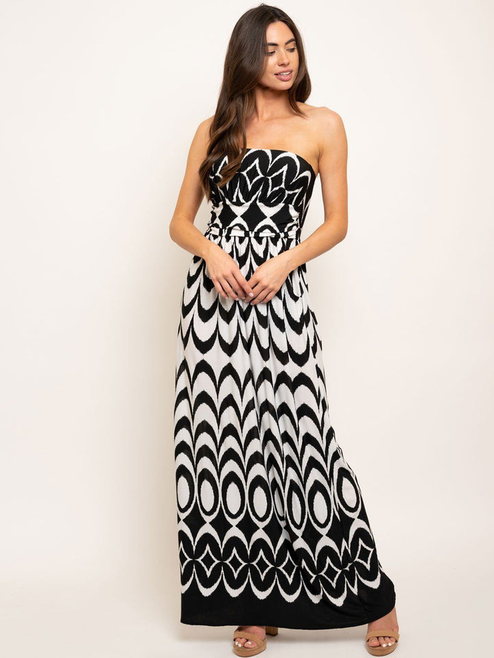 WOMEN'S TUBE MULTI PRINT MAXI DRESS