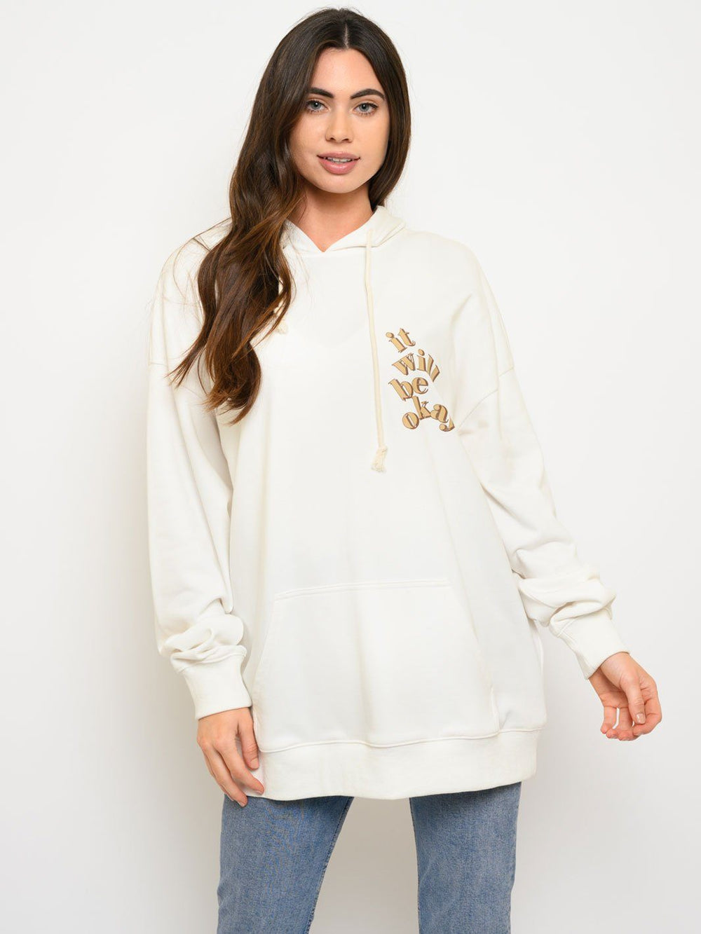 WOMEN'S LONG SLEEVE POCKETS HOODIE SWEATER