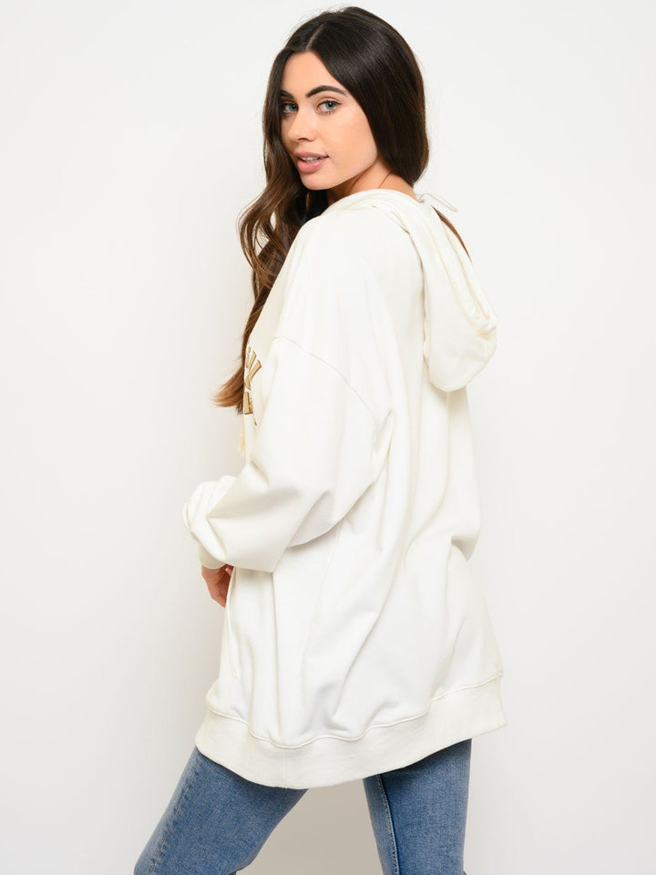 WOMEN'S LONG SLEEVE POCKETS HOODIE SWEATER