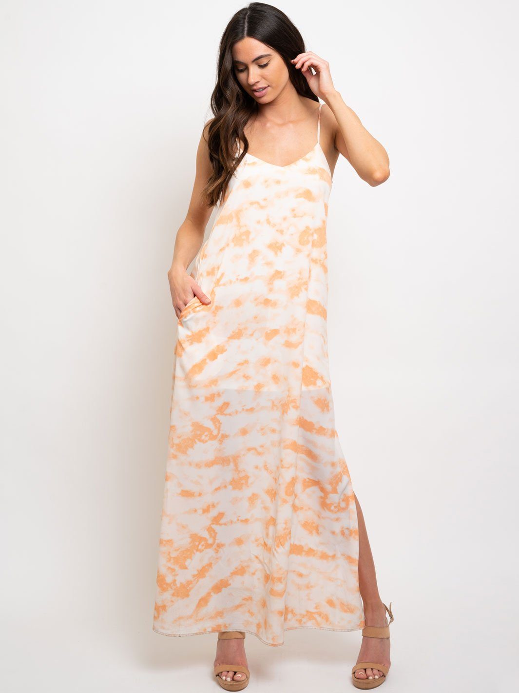 WOMEN'S SPAGHETTI STRAPS MAXI DRESS