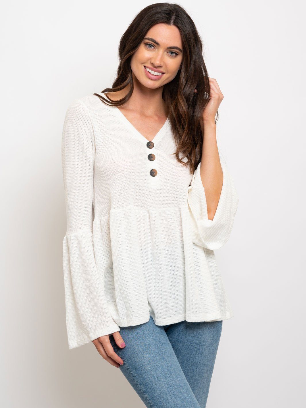 WOMEN'S BAY DOLL BELL SLEEVES TOP