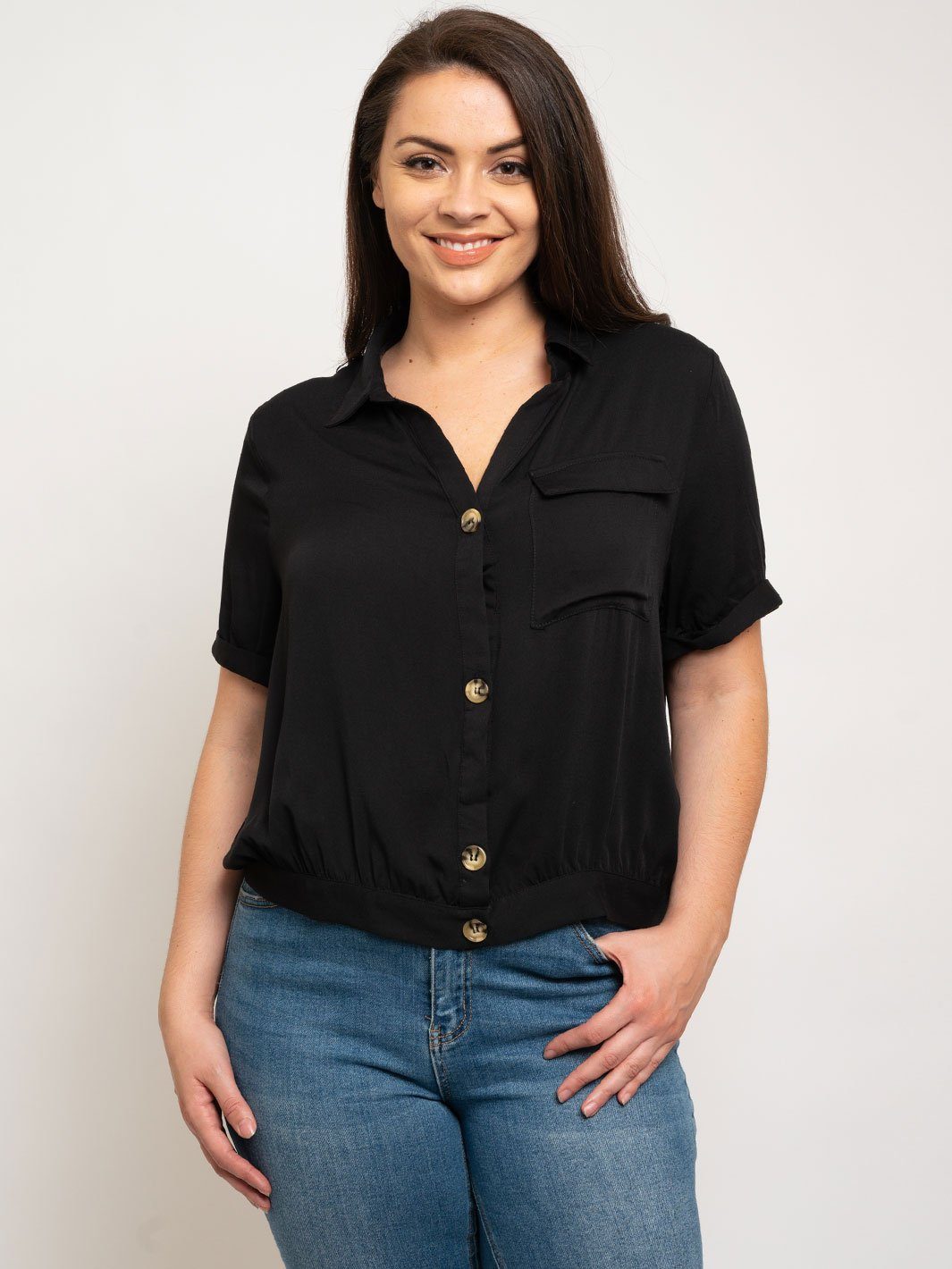 PLUS SIZE BUTTON UP TOP