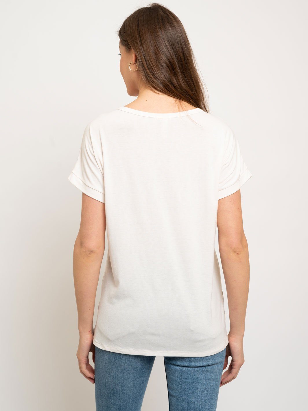 WOMEN'S V-NECK BAND SLEEVE KNIT TOP