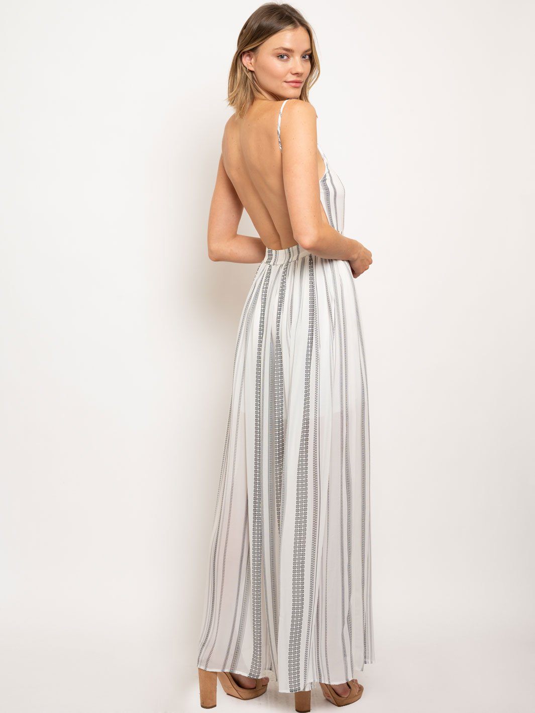 WOMEN'S OPEN BACK MAXI DRESS