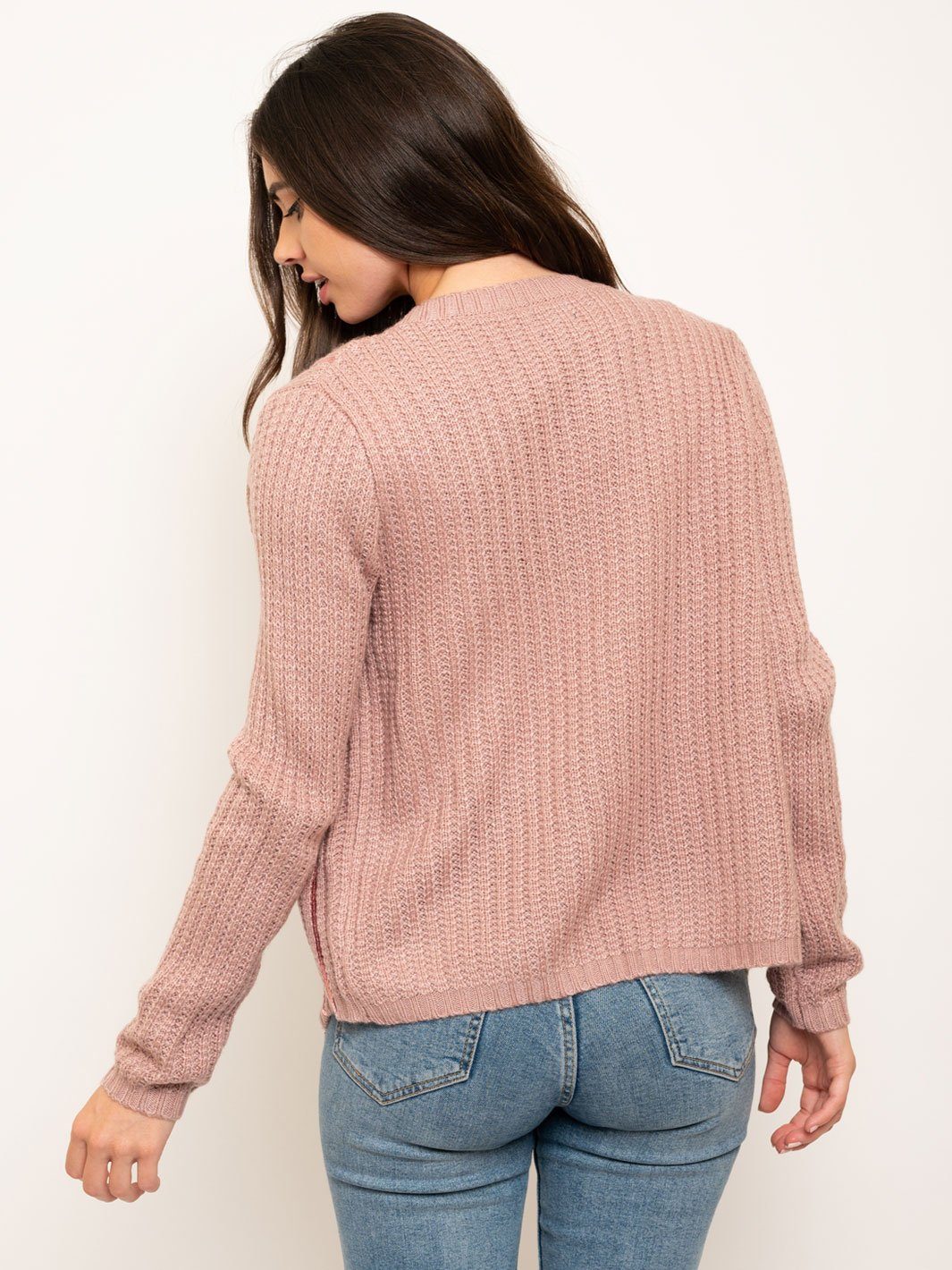 WOMEN'S SEQUIN LINE CARDIGAN SWEATER