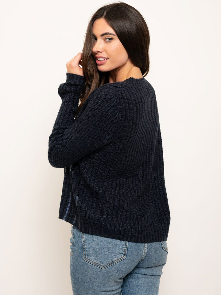 WOMEN'S SEQUIN LINE CARDIGAN SWEATER