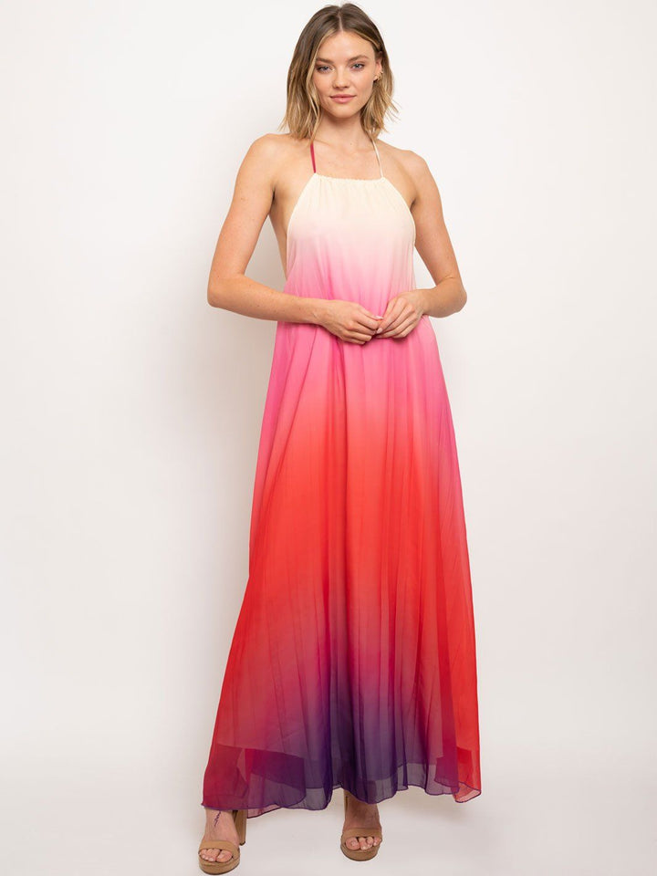 WOMEN'S TIE DYE OPEN BACK MAXI DRESS