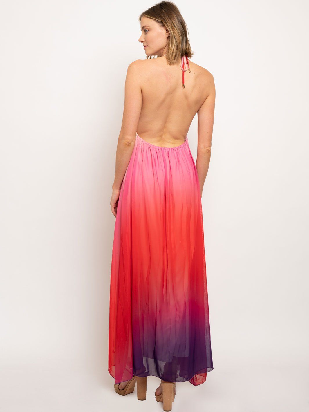 WOMEN'S TIE DYE OPEN BACK MAXI DRESS
