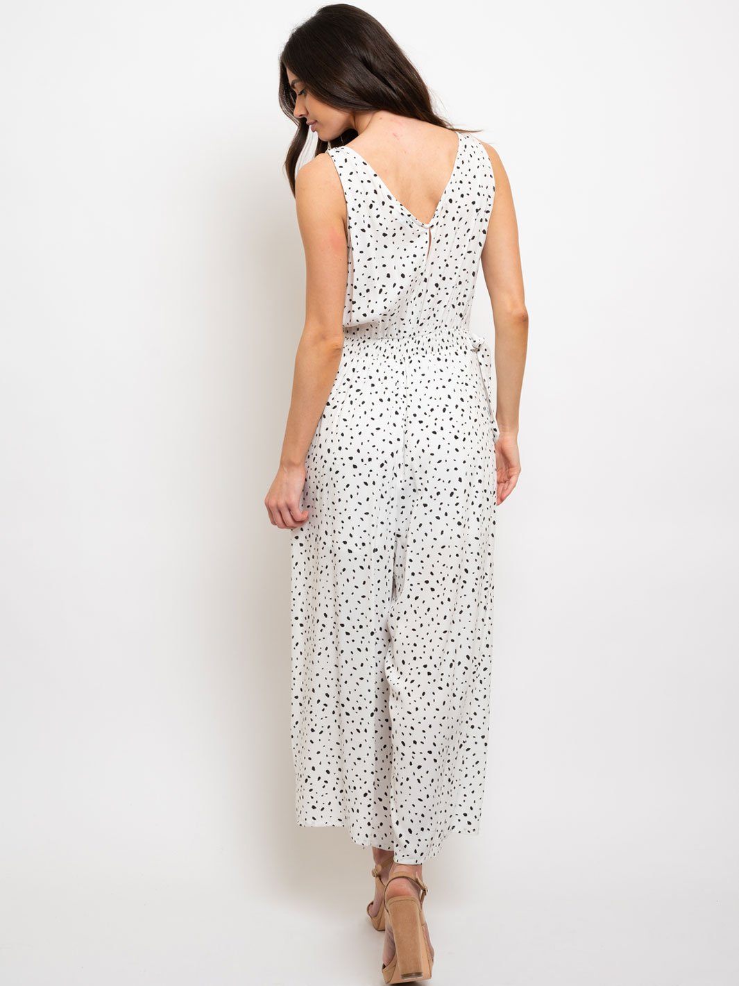 WOMEN'S POLKA DOTS SLEEVELESS JUMPSUIT