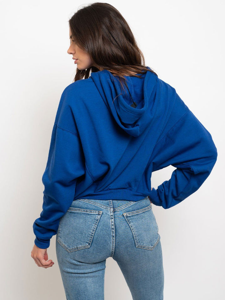 WOMEN'S CROPPED OVERSIZED HOODED SWEATSHIRT