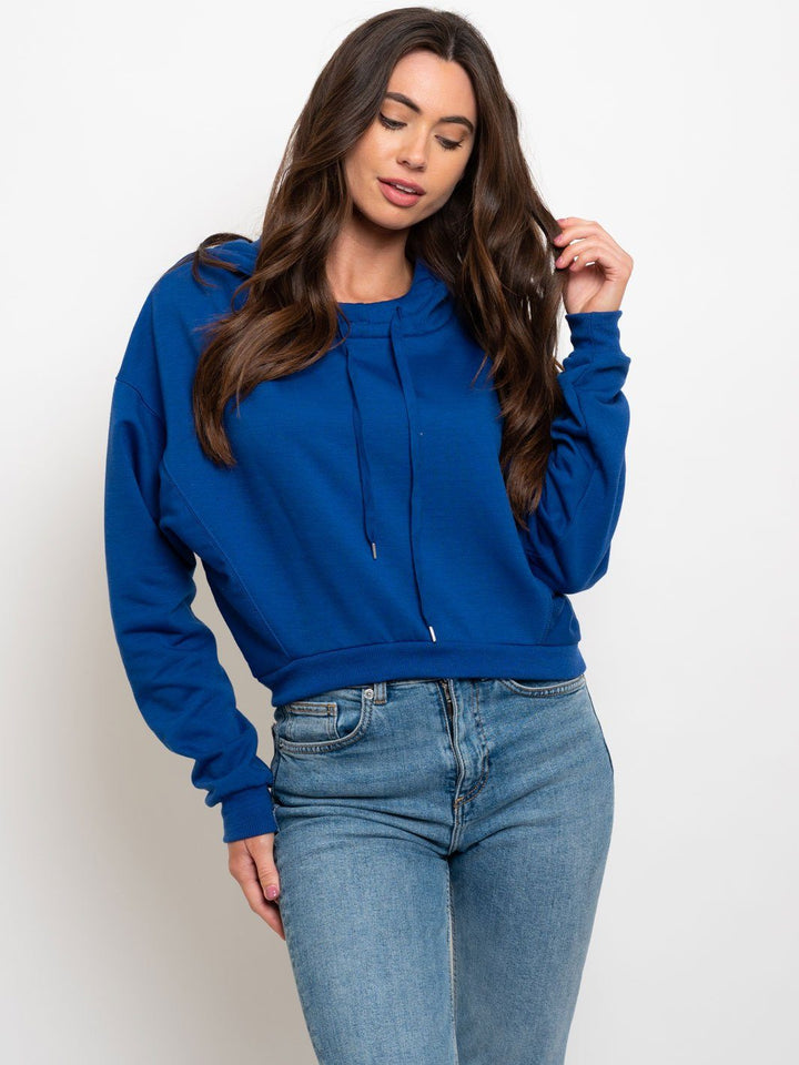 WOMEN'S CROPPED OVERSIZED HOODED SWEATSHIRT
